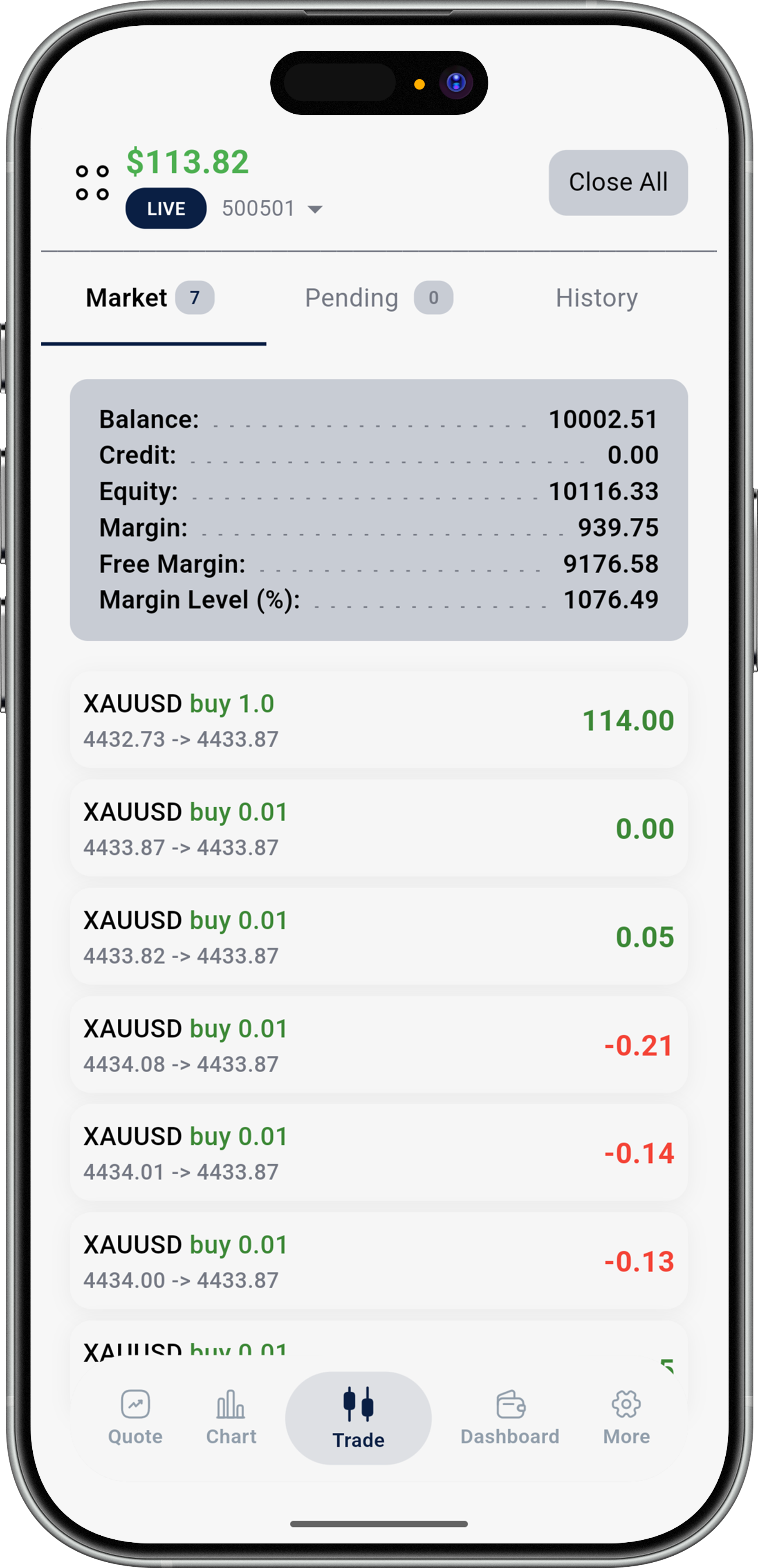 iPhone Trading App